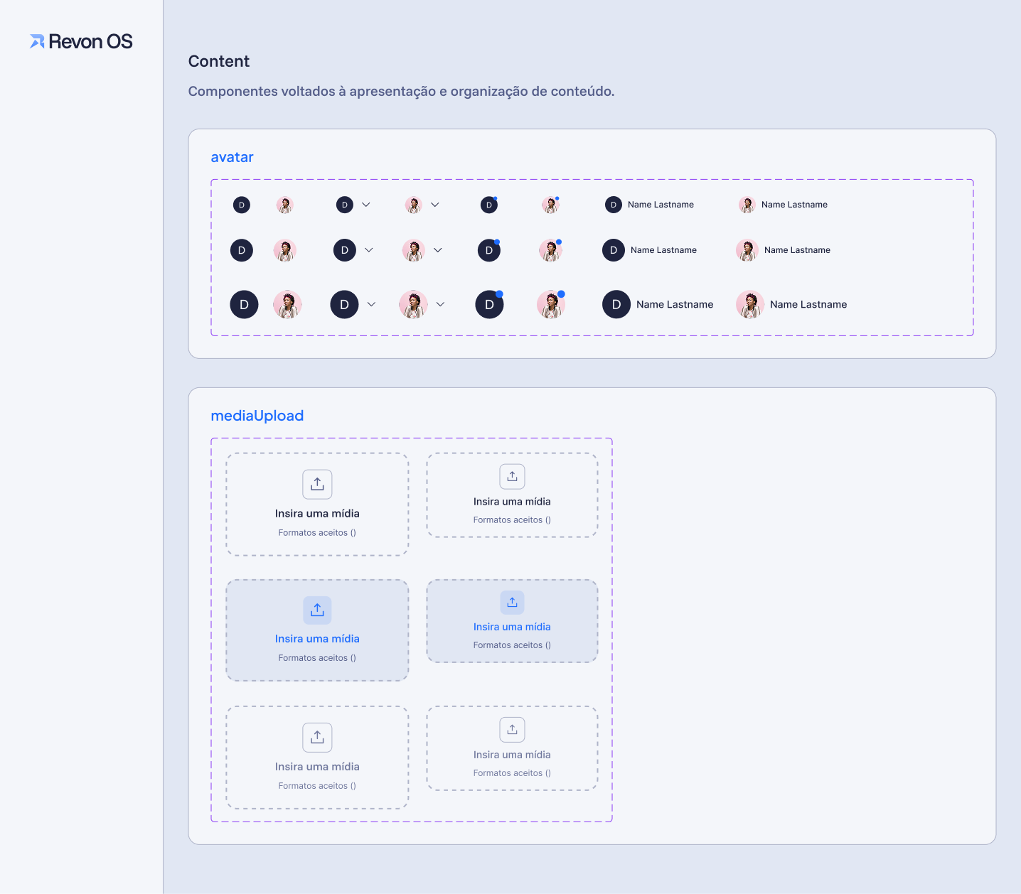 Componentes do design system